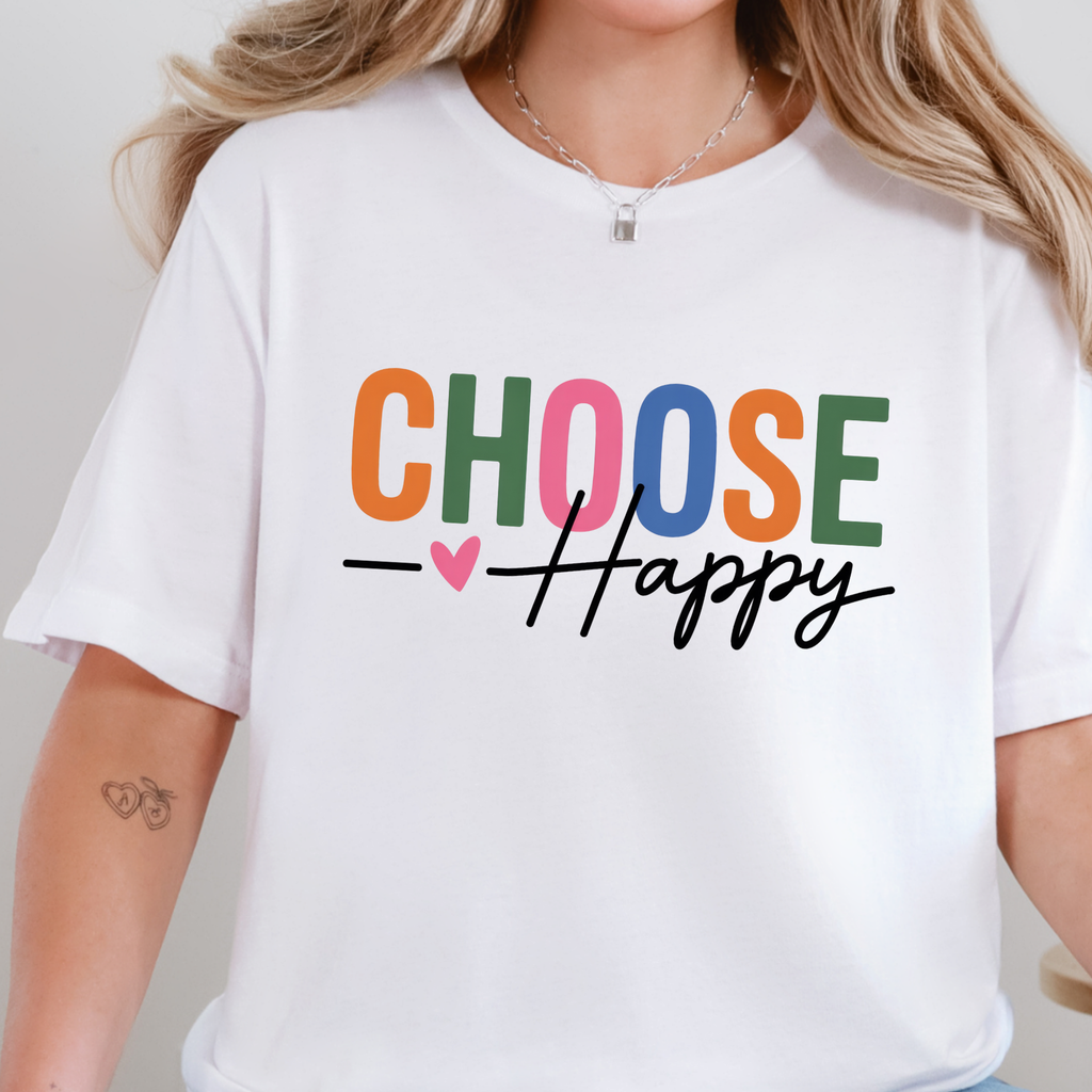 Choose Happy Graphic Tee - White