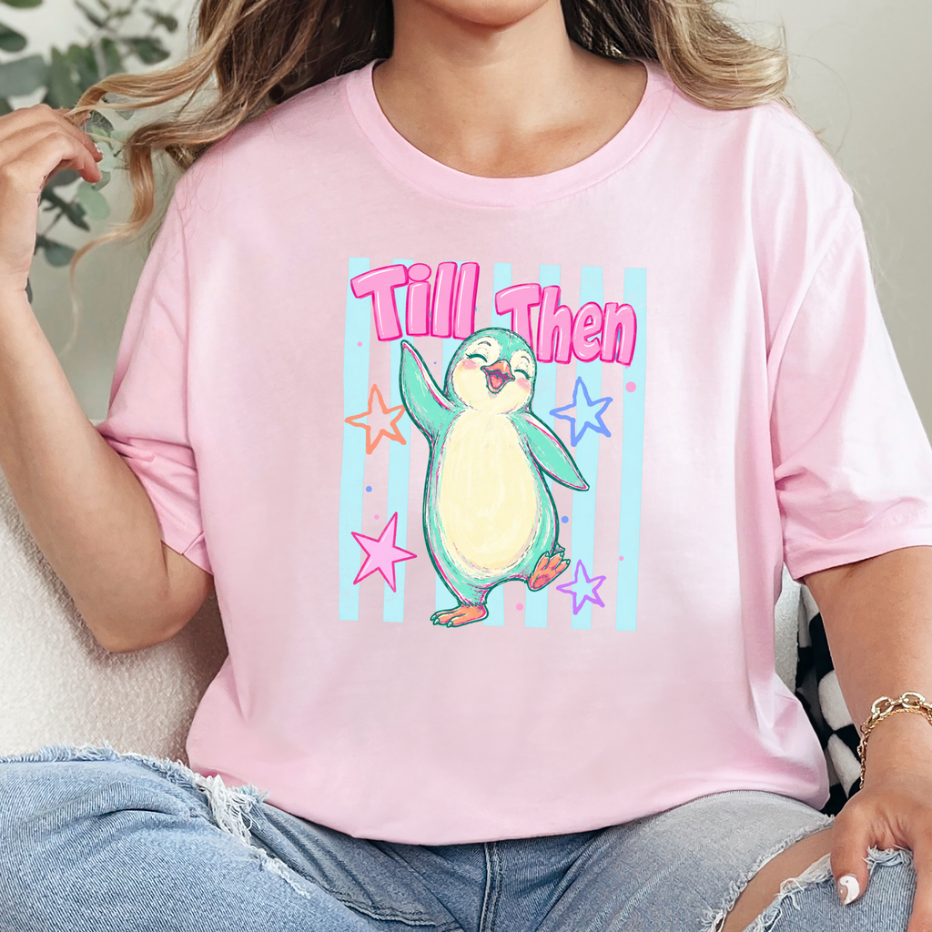 Penguin Till Then Graphic Tee - Soft Pink