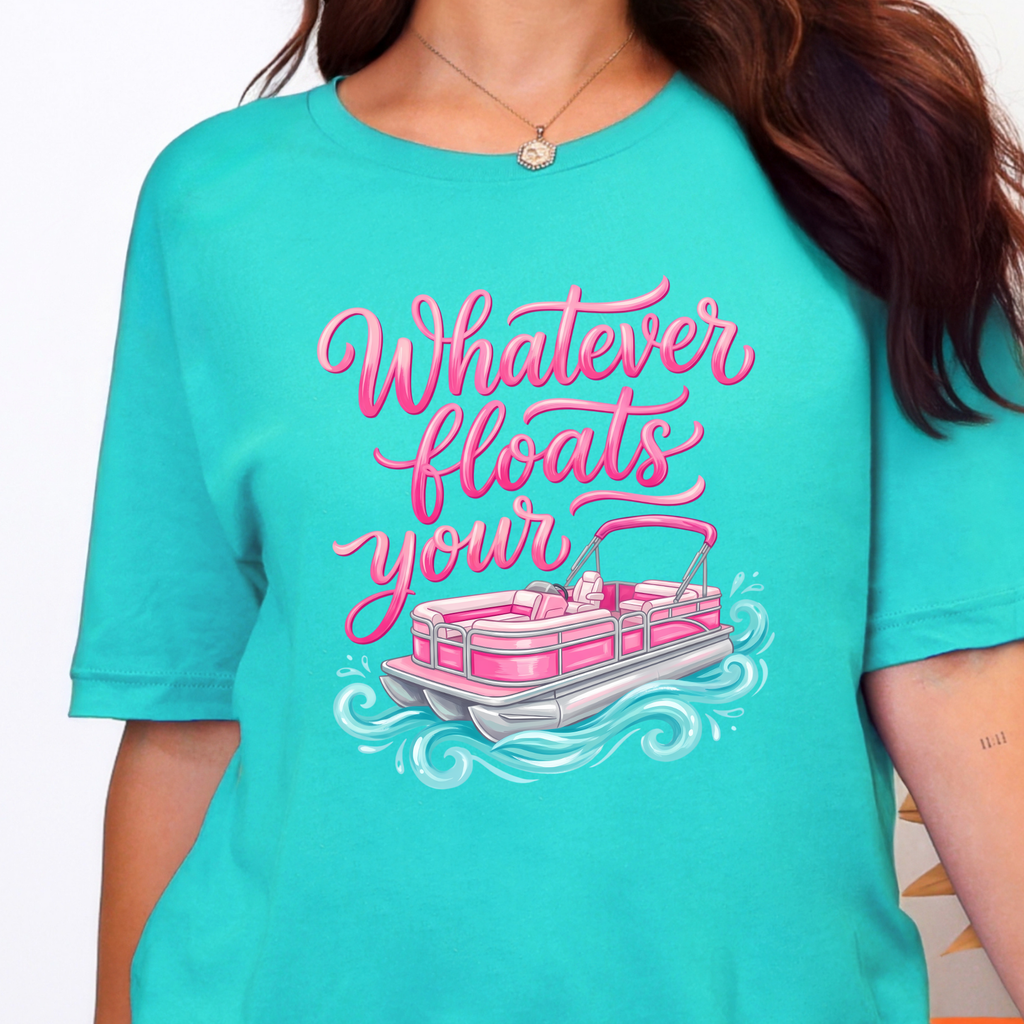 Whatever Floats Your Boat Graphic Tee - Heather Sea Green