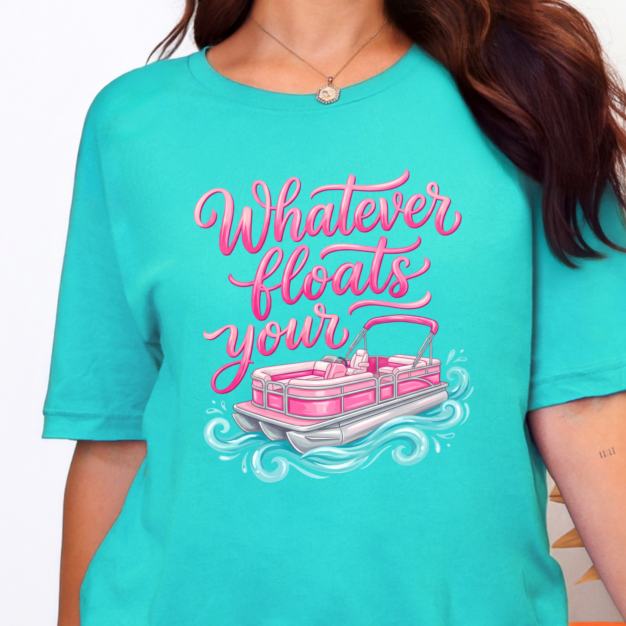 Whatever Floats Your Boat Graphic Tee - Heather Sea Green