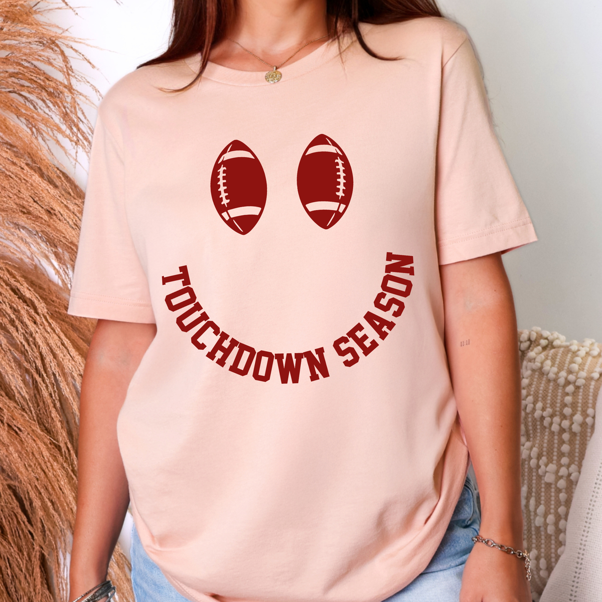 Touchdown Season Graphic Tee - Peach