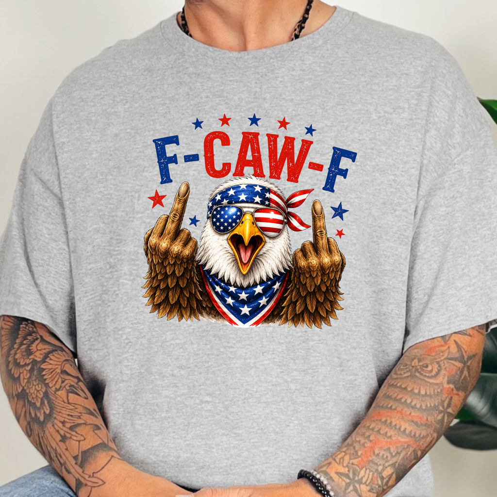 F Caw F Eagle Graphic Tee - Grey