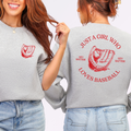 Just a Girl Who Loves Baseball Graphic Tee - Grey Sweatshirt