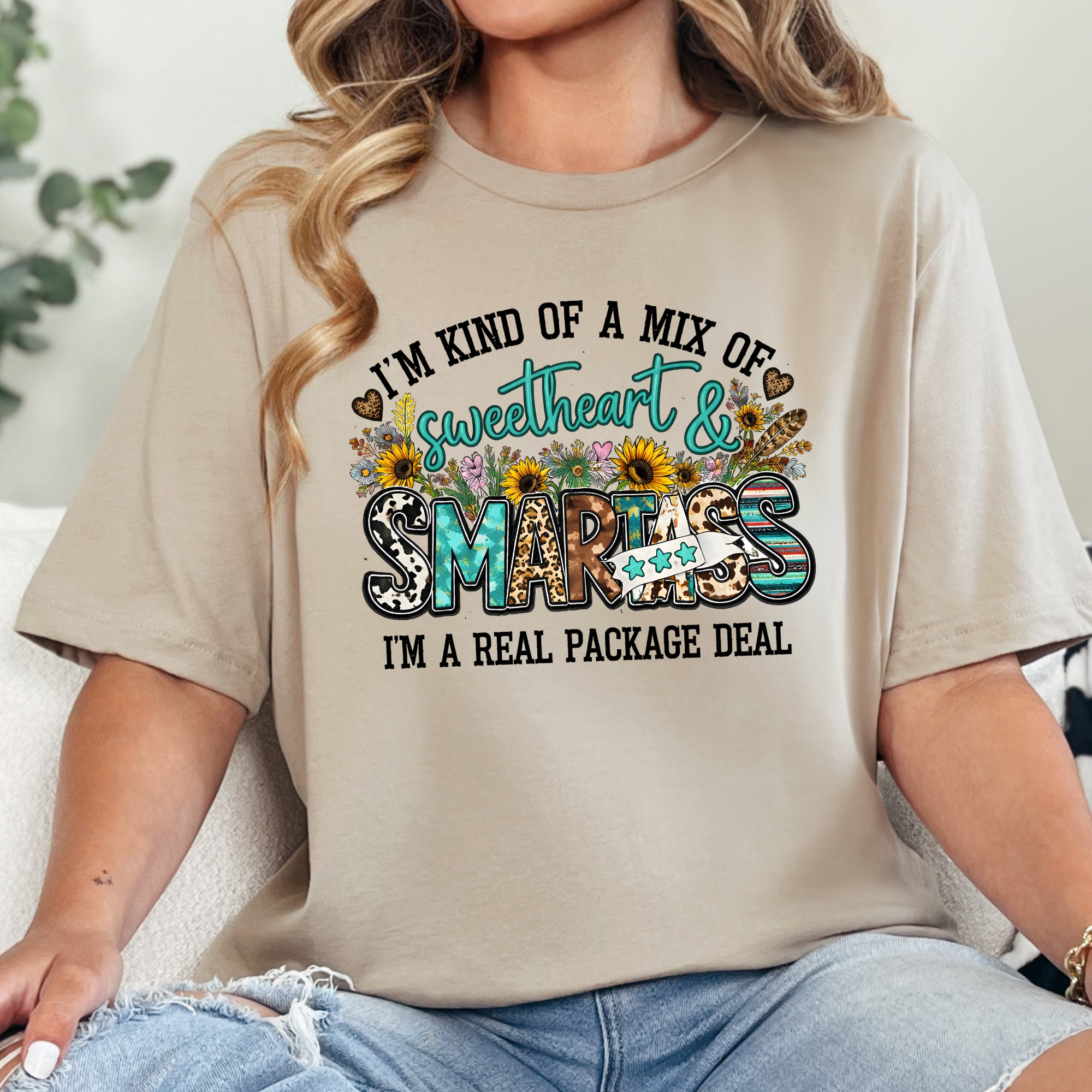 Western Package Deal Graphic Tee - Tan