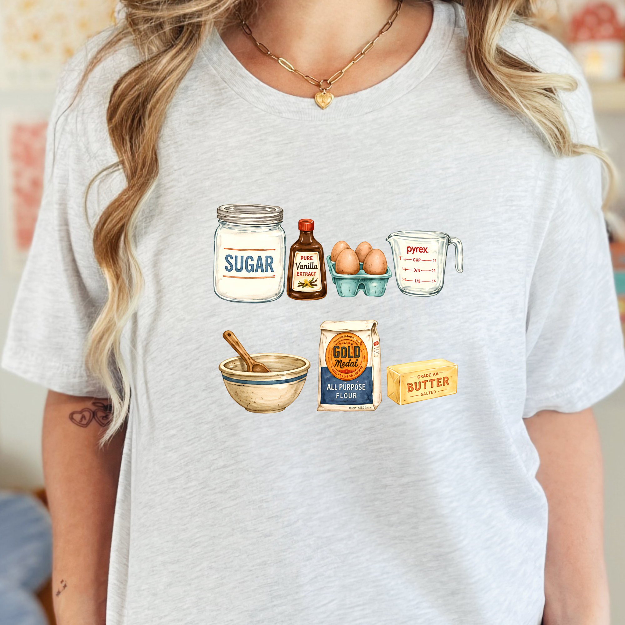 Baking Elements Graphic Tee - Ash Tee