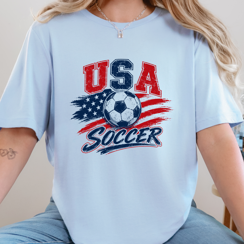 USA Soccer Graphic Tee - Baby Blue