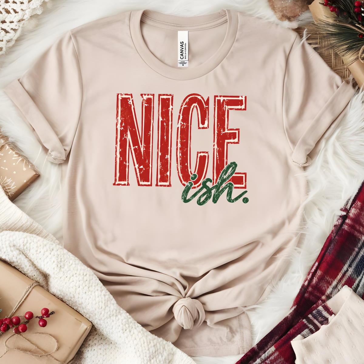 Nice'ish Graphic Tee - Heather Dust