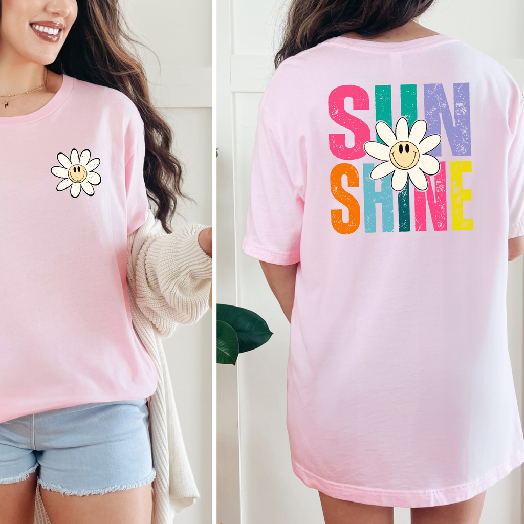 Sunshine Daisy Graphic Tee - Pink