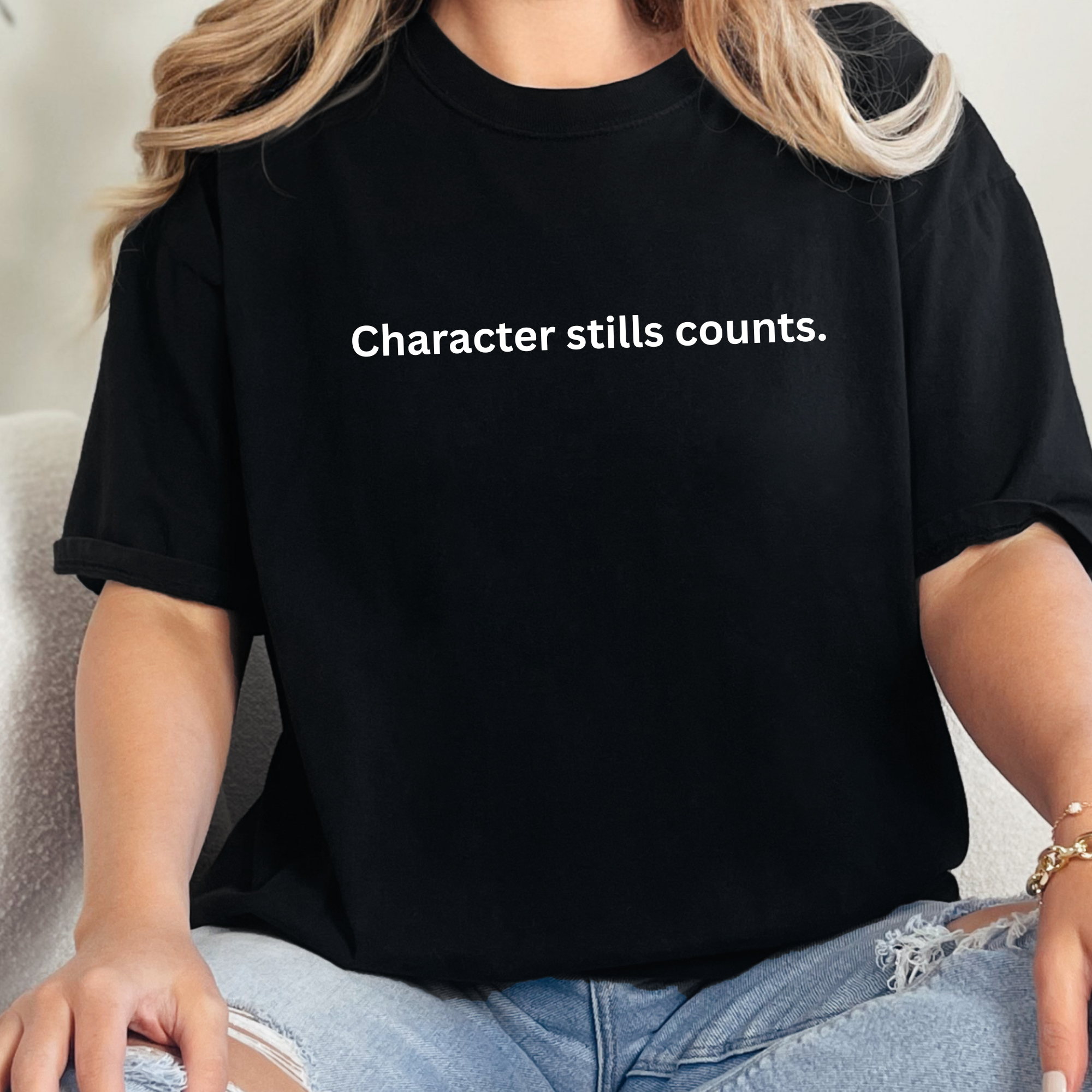 Character Still Counts Graphic Tee - Black