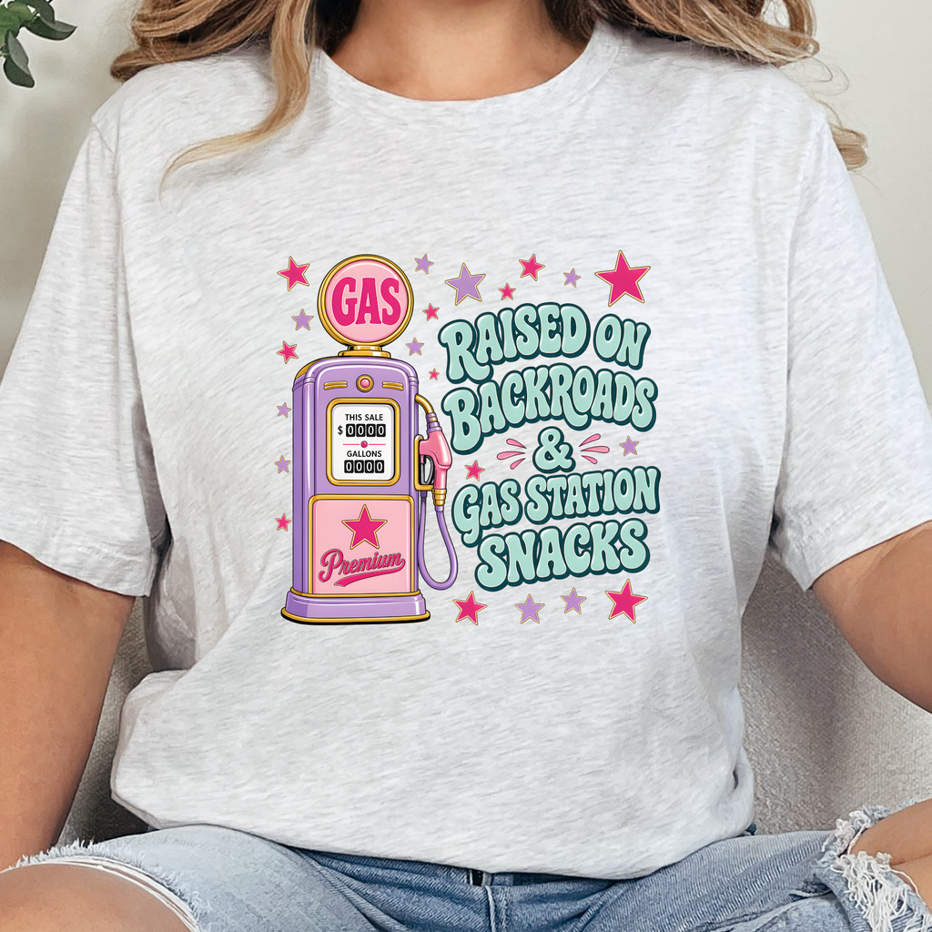 Raised on Backroads Graphic Tee - Ash