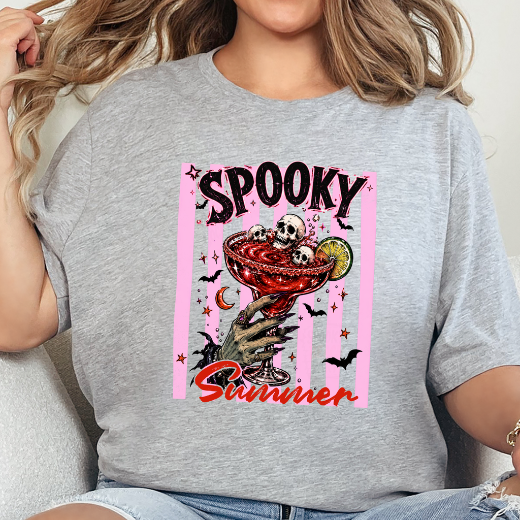 Spooky Summer Margarita Graphic Tee - Grey