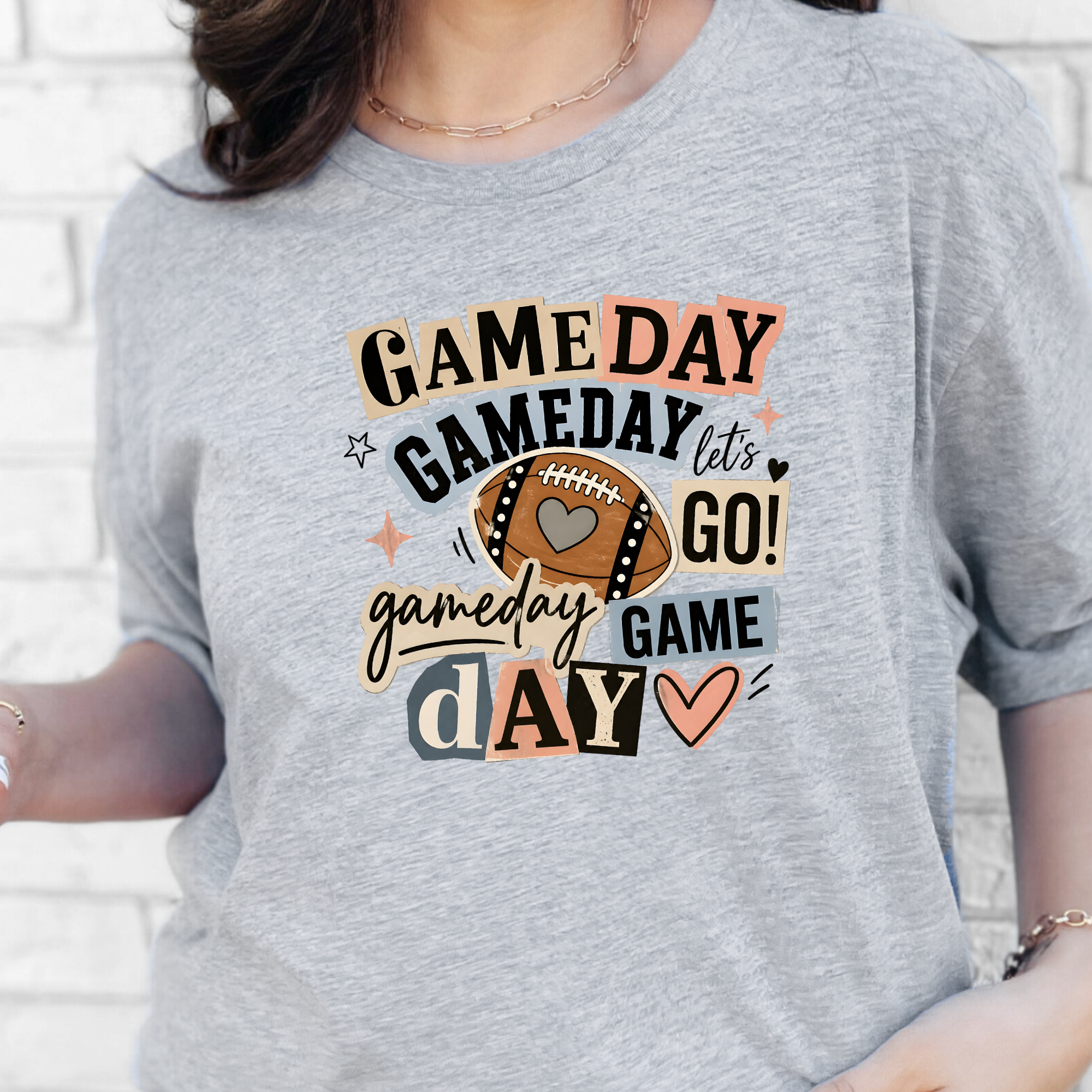 Retro Game Day Graphic Tee - Grey