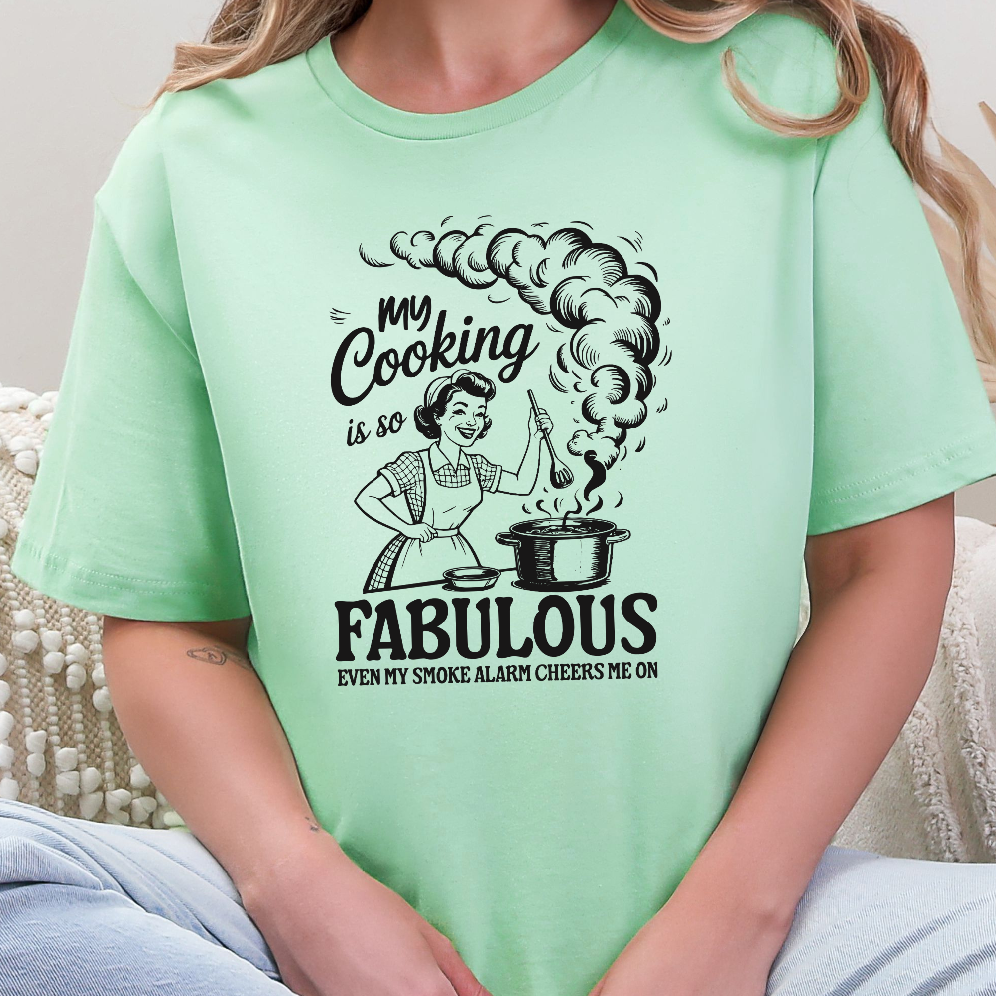 Vintage My Cooking Graphic Tee - Mint