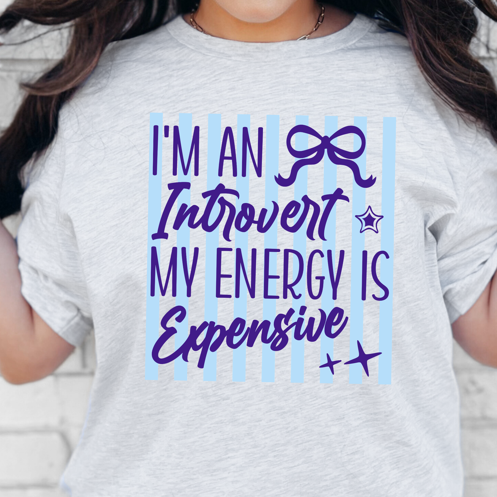 Introvert Energy is Expensive Graphic Tee - Ash Tee