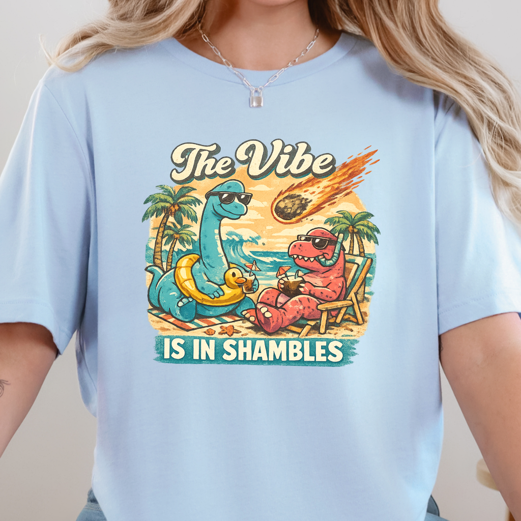 The Vibe is in Shambles Graphic Tee - Baby Blue