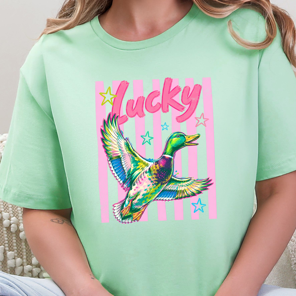 Lucky Duck Graphic Tee - Mint