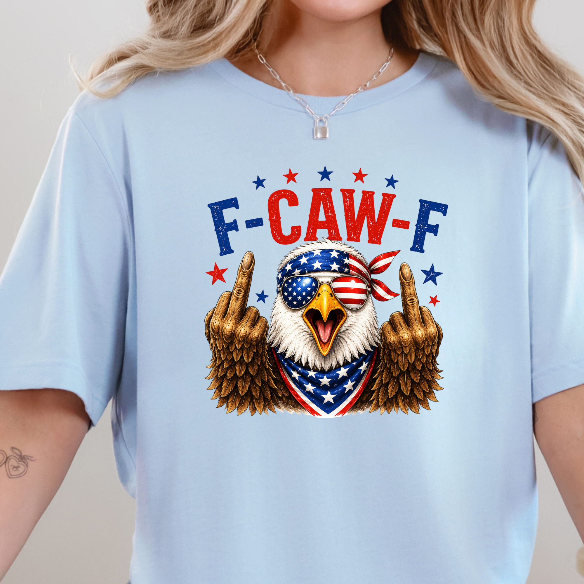 F Caw F Eagle Graphic Tee - Baby Blue