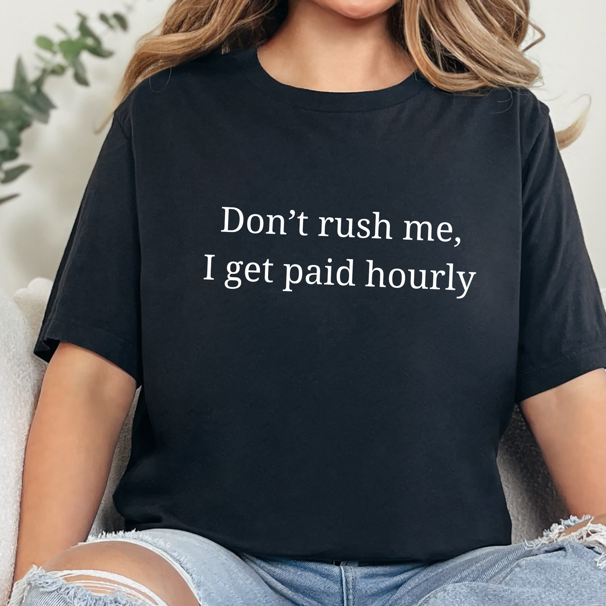 I Get Paid Hourly Graphic Tee - Heather Black