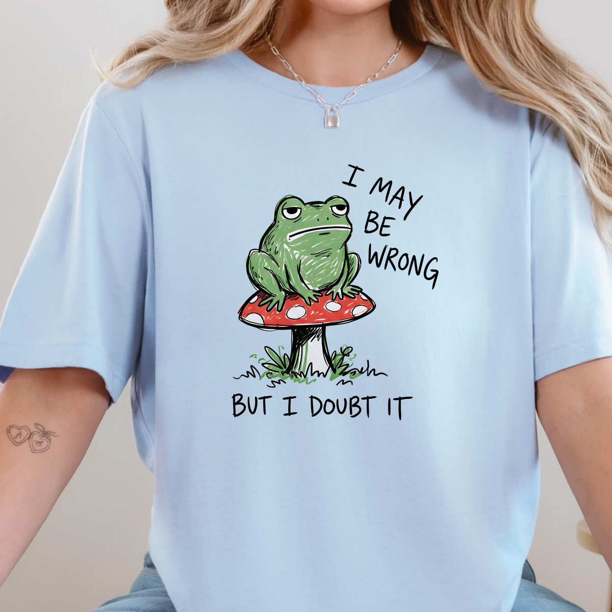 I May Be Wrong Frog Graphic Tee - Baby Blue