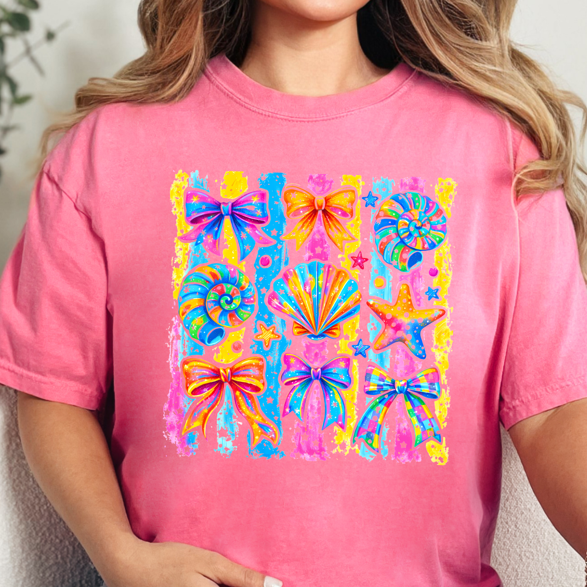 Coastal Preppy Bows Graphic Tee - CC Crunchberry