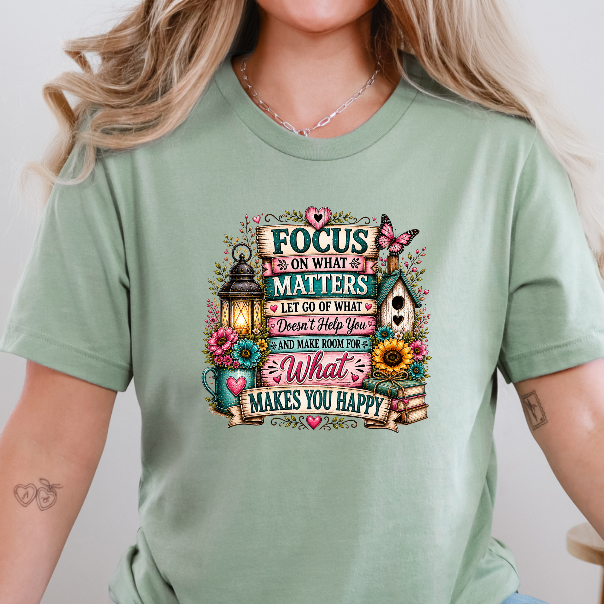 Floral Inspiration Graphic Tee - Sage