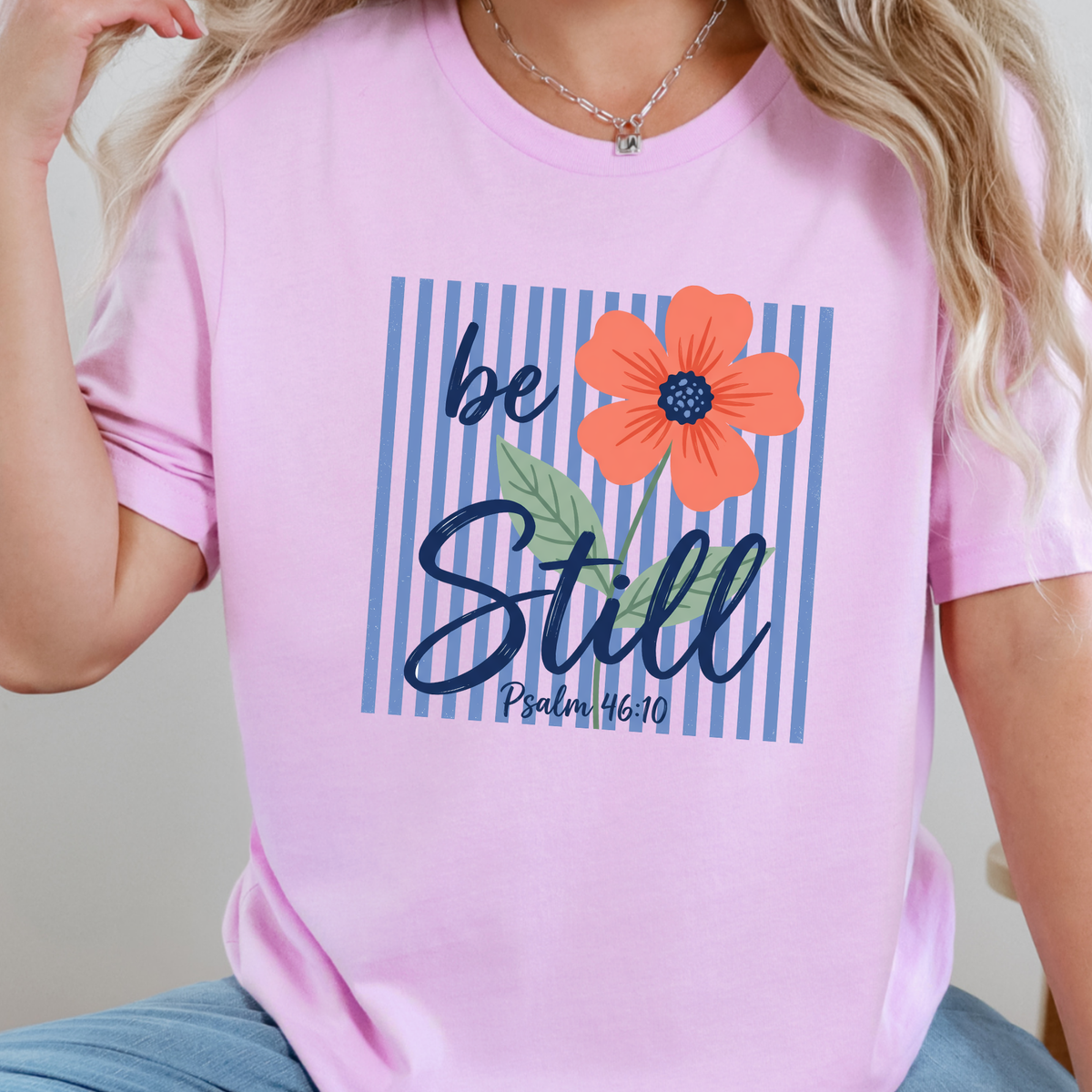 Be Still Stripes Graphic Tee - Lilac