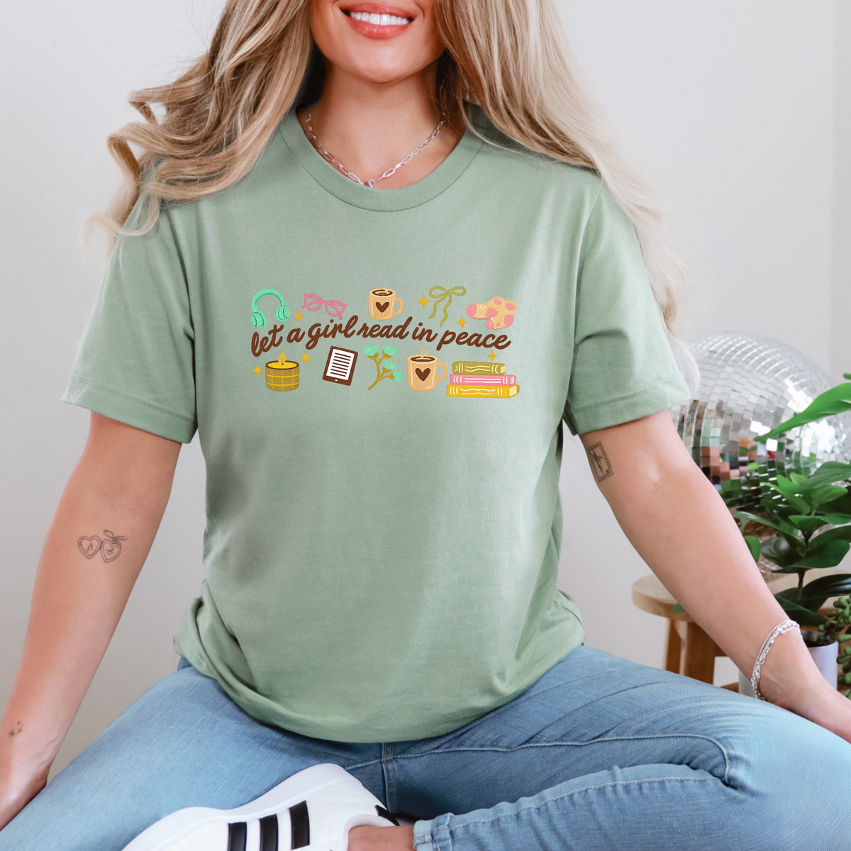 Let a Girl Read in Peace Graphic Tee - Sage Tee