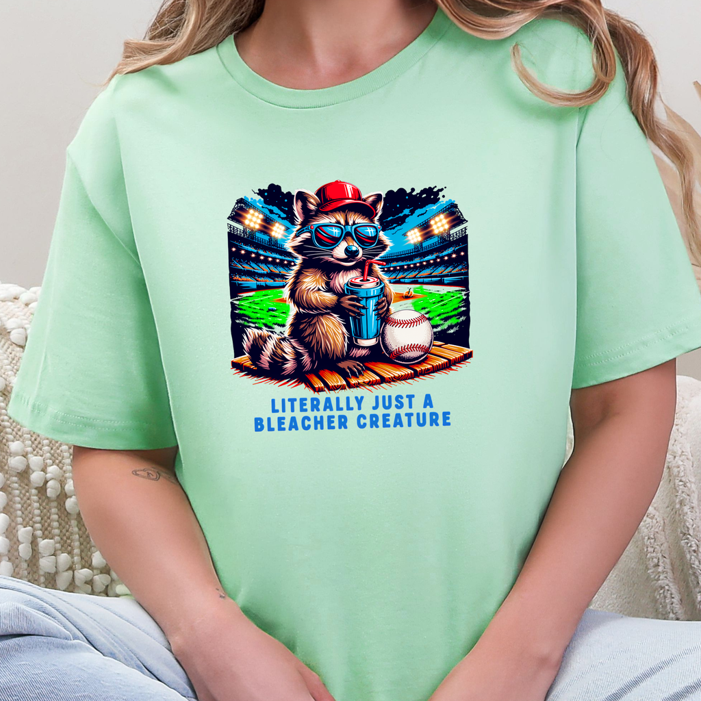 Raccoon Bleacher Creature Graphic Tee - Mint Tee