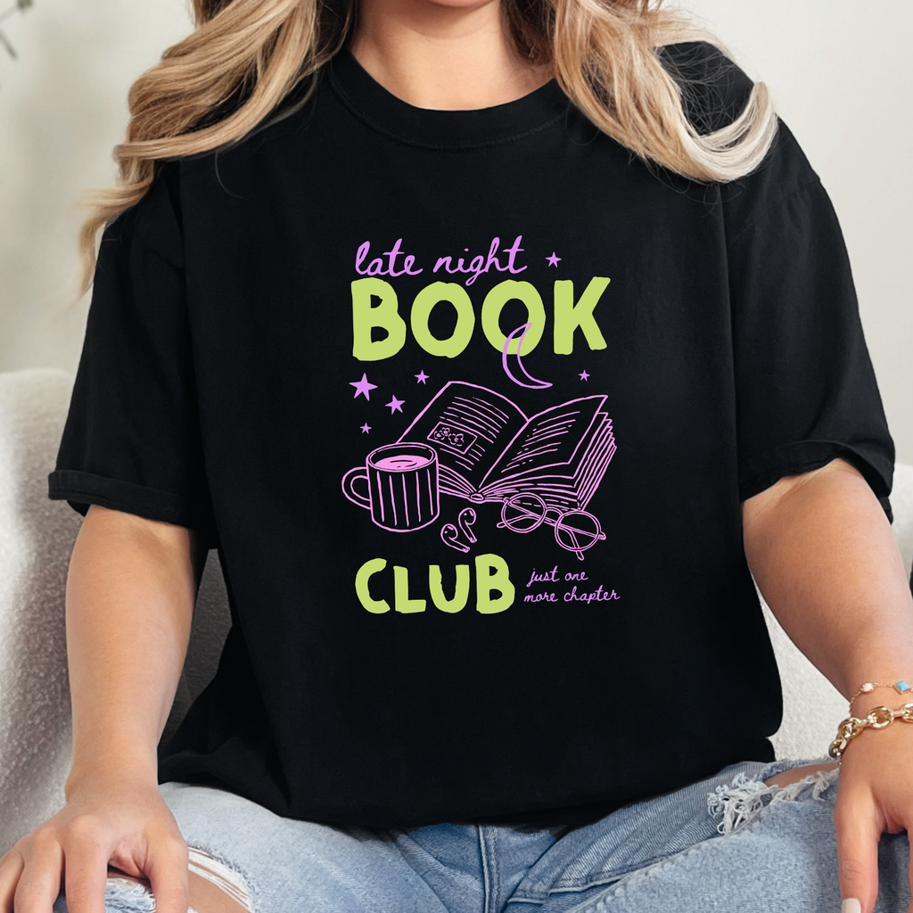 Late Night Book Club Graphic Tee - Black