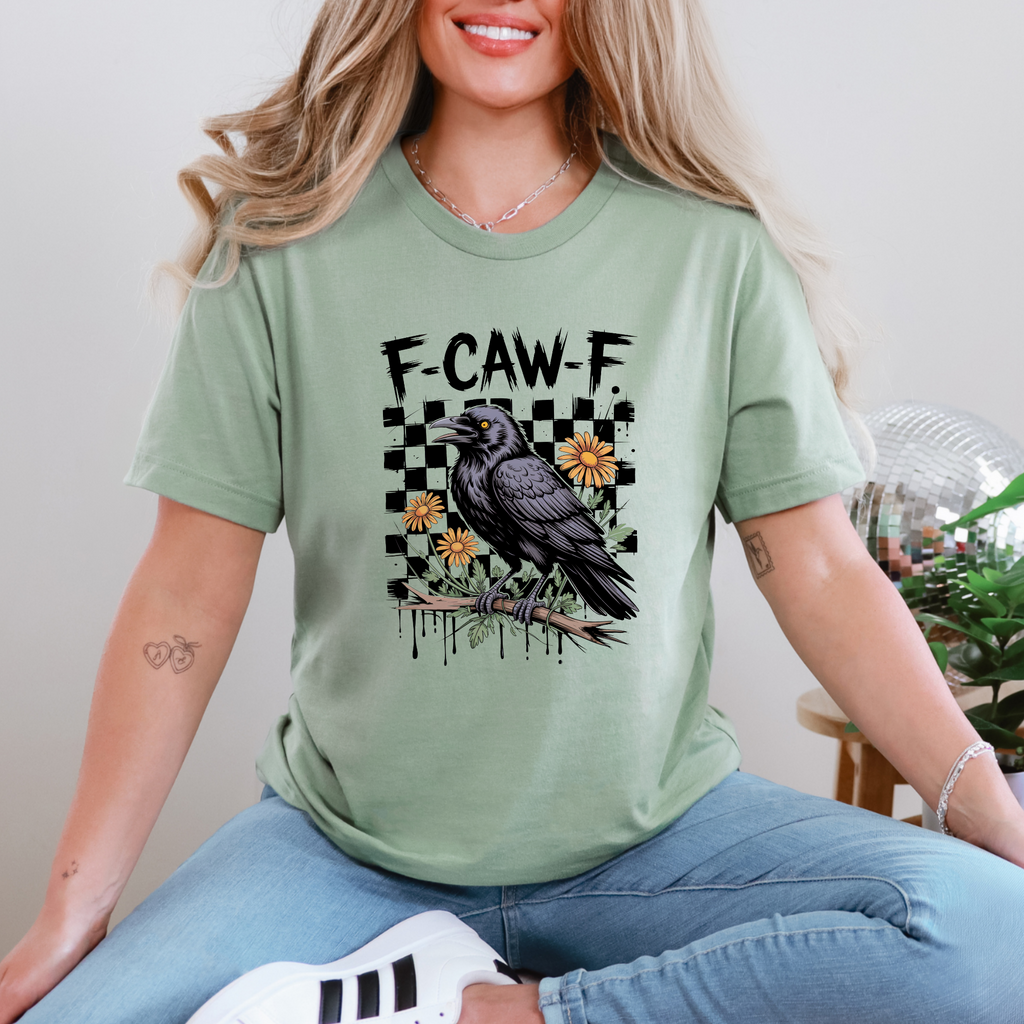 F Caw F Graphic Tee - Sage Tee