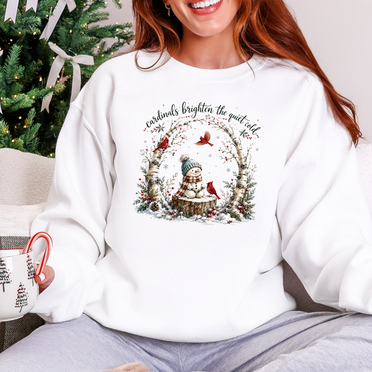 Cardinals Brighten Graphic Sweatshirt - White
