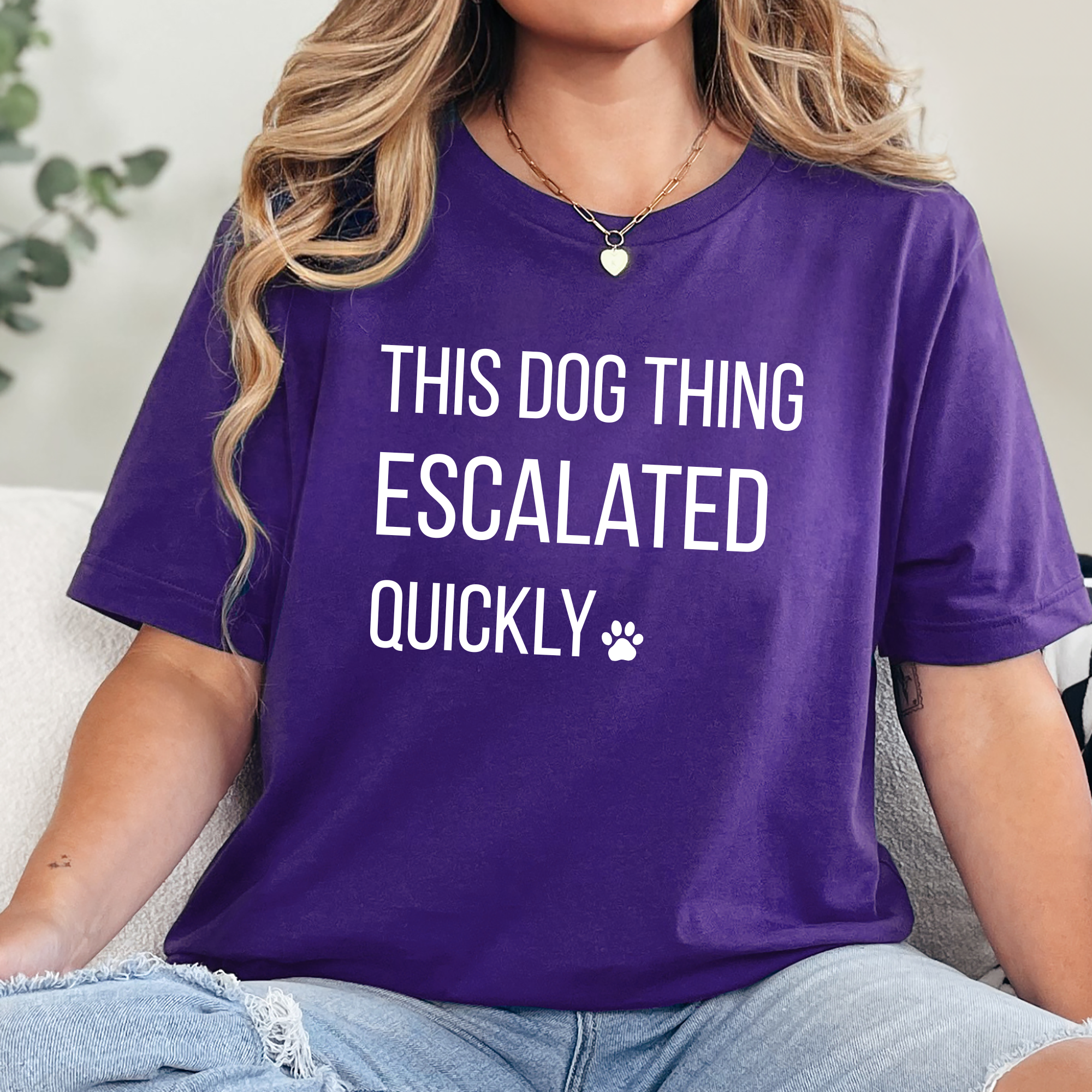 This Dog Thing Escalated Quickly Graphic Tee - Team Purple