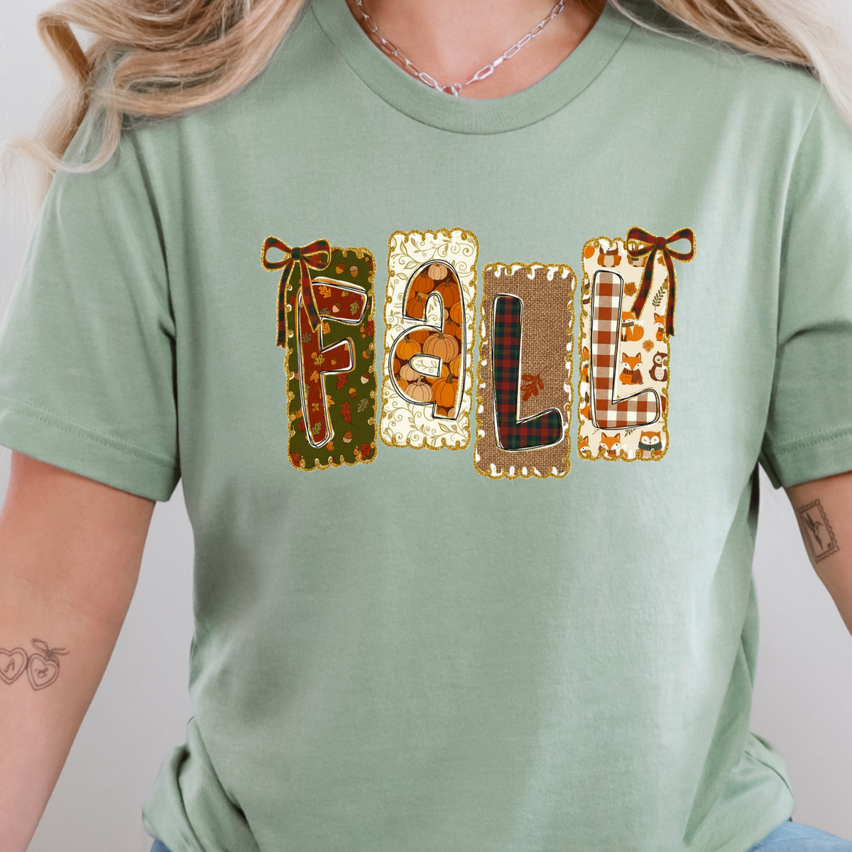 Coquette Fall Graphic Tee - Sage