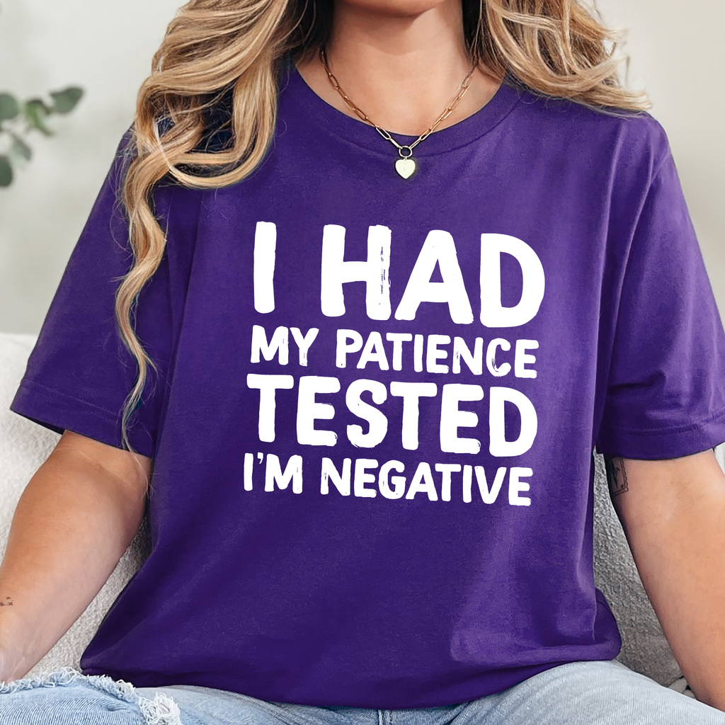 Patience is Negative Graphic Tee - Team Purple Tee