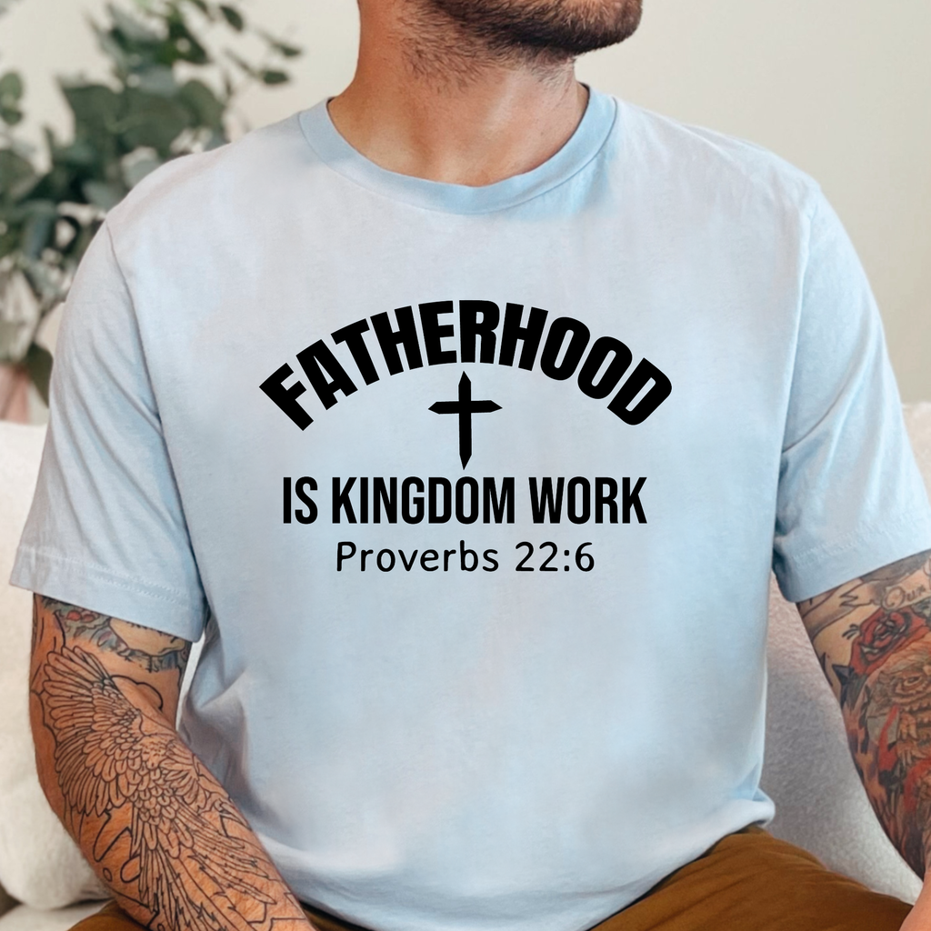 Fatherhood Kingdom Work Graphic Tee - Light Blue