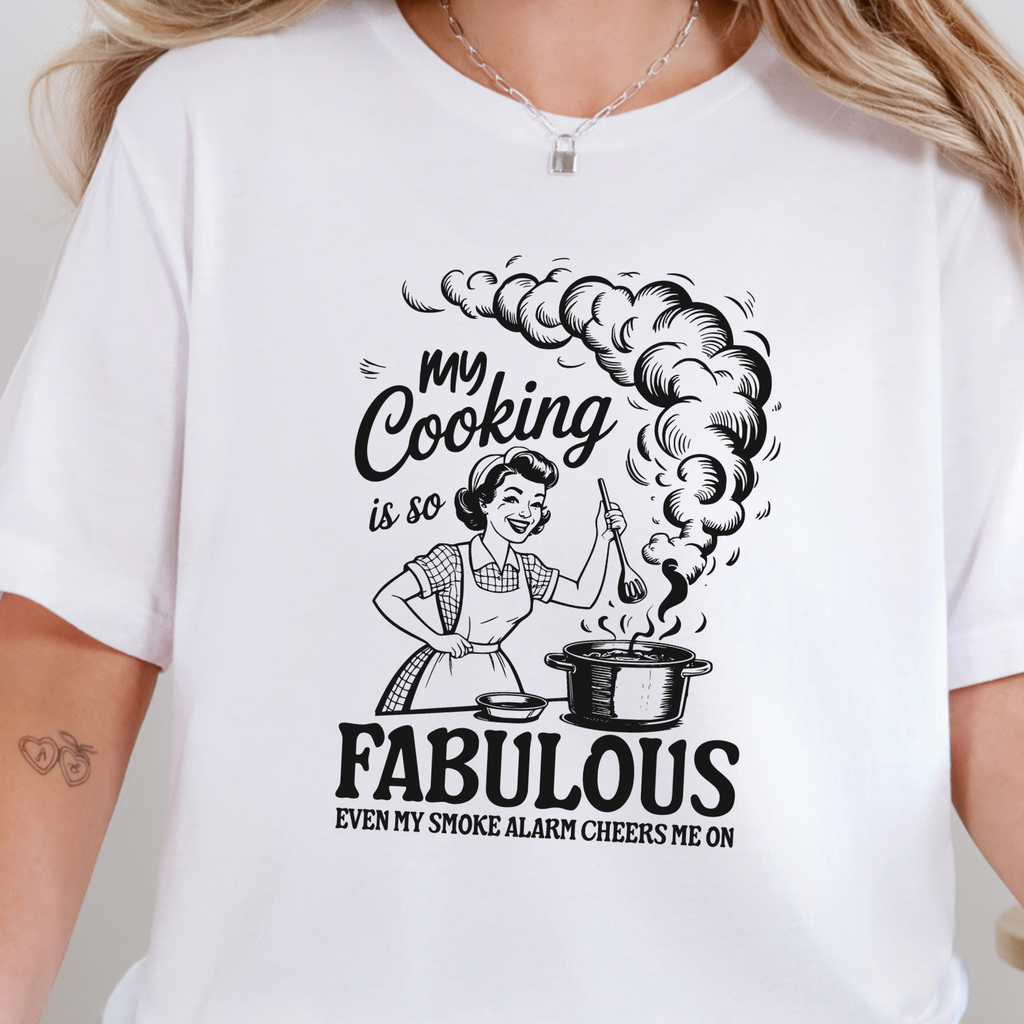 Vintage My Cooking Graphic Tee - White