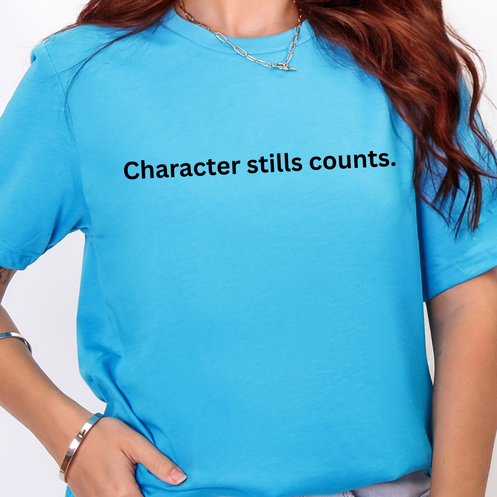 Character Still Counts Graphic Tee - Heather Aqua