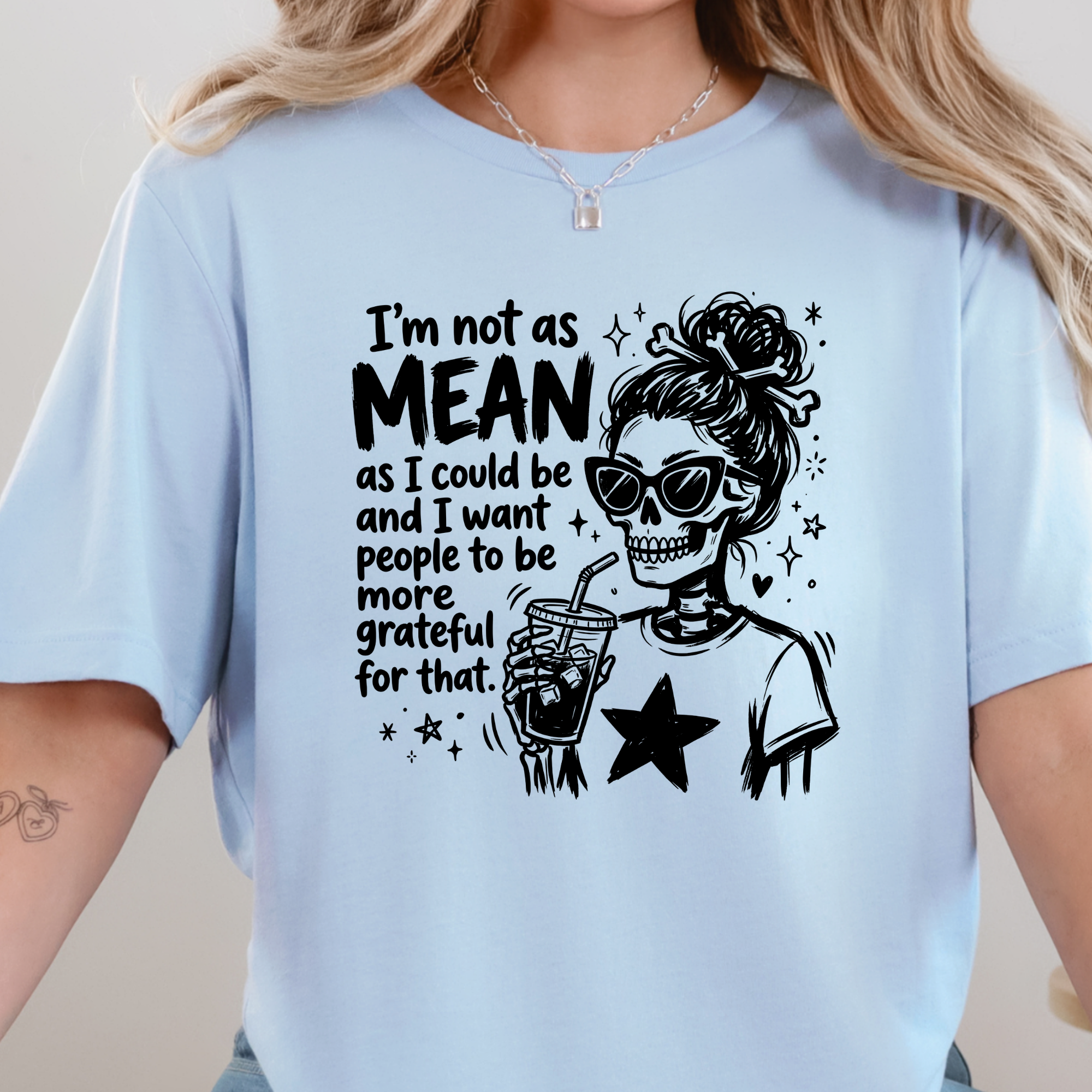 I'm not as Mean Graphic Tee - Baby Blue