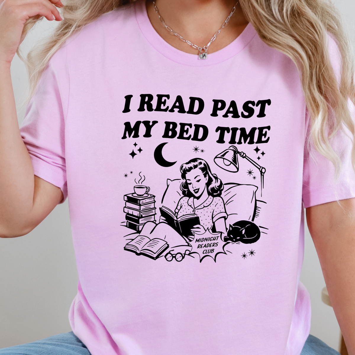 I Read Past My Bedtime Graphic Tee - Lilac