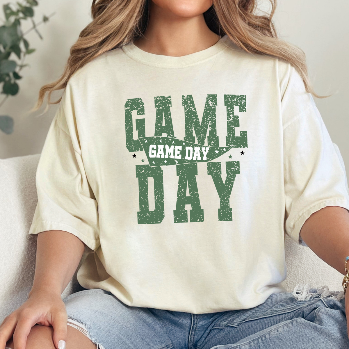 Preppy Game Day Graphic Tee - Ivory