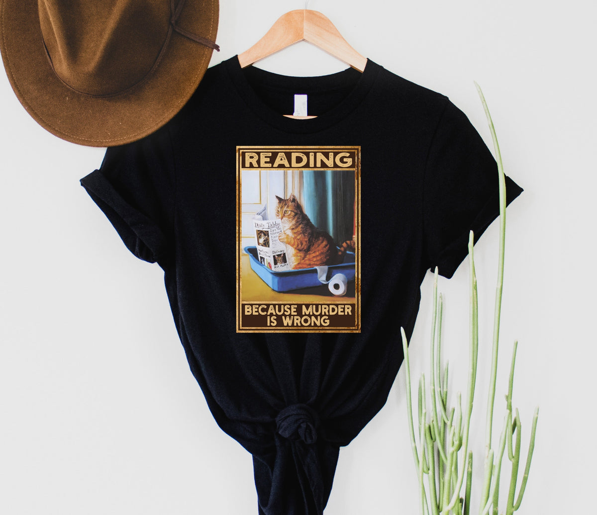 Murder is Wrong Graphic Tee - Heather True Royal Tee